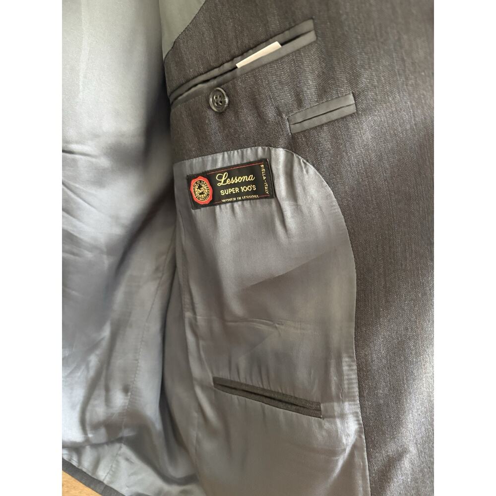 Pronto Uomo Suit Jacket Blazer Sport Coat 40 Short M Gray 100% Wool Italy - Picture 7 of 10